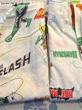Vintage 1976 Superhero Comic pillow case fitted sheet flat sheet